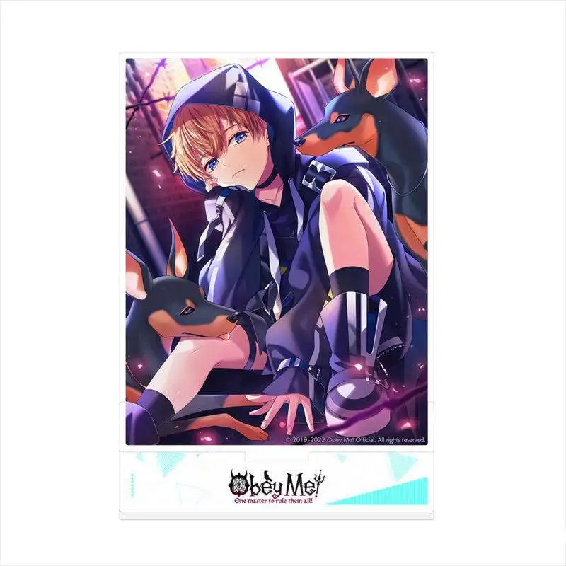 Loen Anime Store Obey Me! Diavolo Barbatos Luke Lucifer Mammon Quadrate Acrylic HD Characters Stand Desktop Decor Gift About15cm