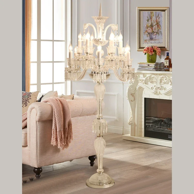 ABEL European Style Crystal Floor Lamp Luxurious Hotel Ballroom Wedding Candle Decoration Lamp Living Room Bedroom Villa