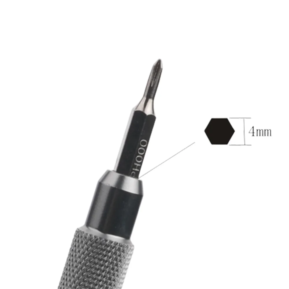 Broca de destornillador de vástago hexagonal H4 × 28mm pequeña H0.7 H0.9 H1.5 H2 H3 H4, cabeza de destornillador 4mm para herramienta de reparación manual, 5 piezas