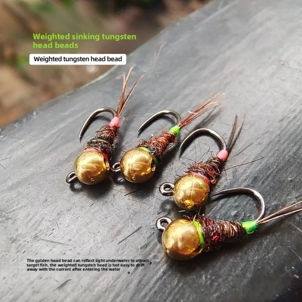 5 قطعة مجموعة النحاس حبة رئيس النحاس حبة رئيس Frenchie حورية يطير الشائكة هوك الدراج الذيل الشائكة الذباب الرطب # 14 الحجم #1