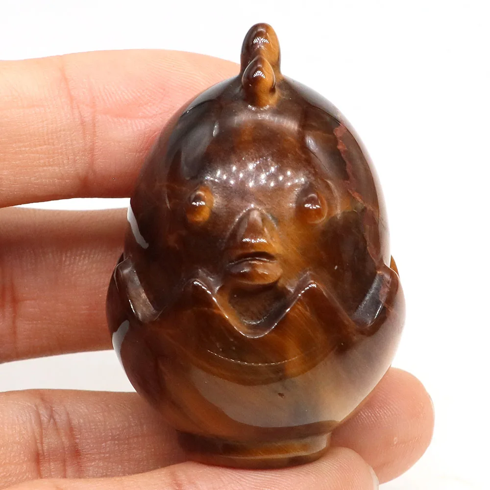 

2" Natural Stones Chicken Statue Reiki Healing Crystal Carving Creative Gemstone Animal Figurine Mineral Specimen Home Decor