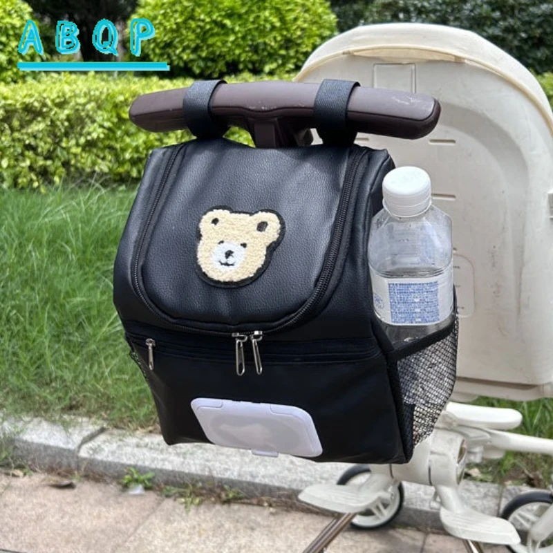 Baby Stroller Hanging Bag Cartoon Baby Stroller Diaper Storage Bag Large Capacity Fashionable Outing Baby Stroller Storage Bag