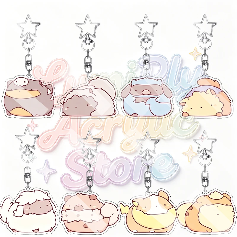 Anime Q Version Pocket Monsters Character Artoon Acrylic Keychain 5cm Double-sided Print Peripheral Bag Pendant Decoration Gifts