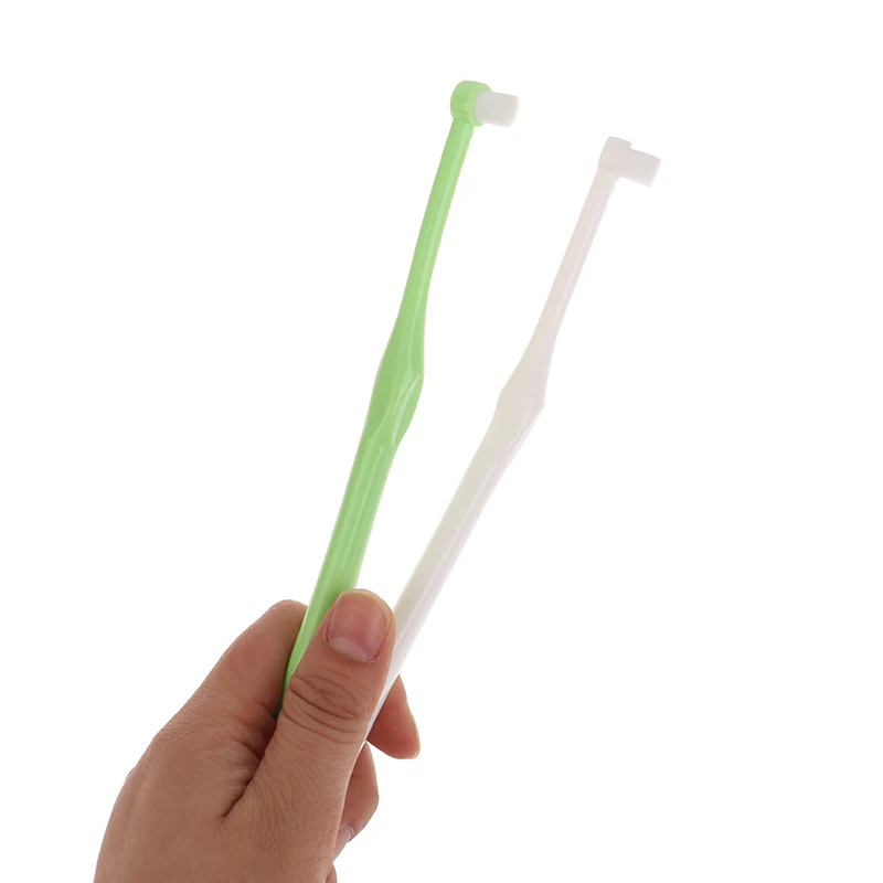 Cepillo Interdental de ortodoncia, herramienta de limpieza de dientes suaves de un solo haz, cuidado bucal, cabeza pequeña, implante de cabello suave para adultos