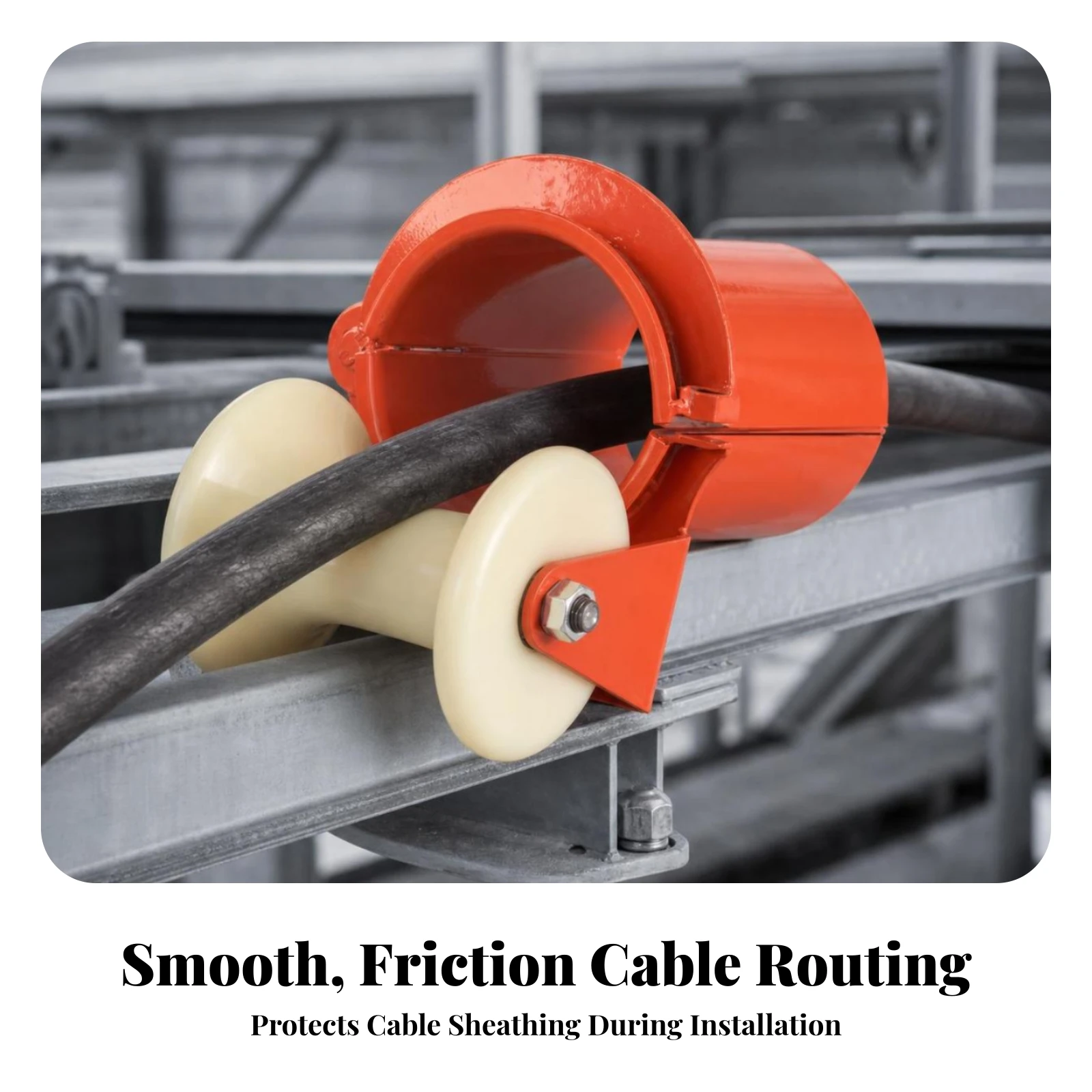 Cable Laying Pulley Smooth Pipe Mouth Pulley Wear Resistant Tangle Tangle-Free for Utility Workers, Construction Sites