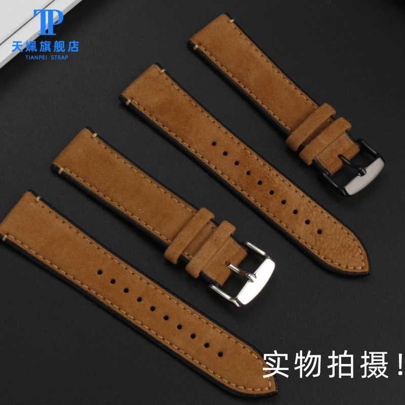 Suede Genuine Leather Bracelet for Tissot Quartz Watch T116 Series Watchband T116.617 Speed Cruiser Frosted Watch Chain 22mm