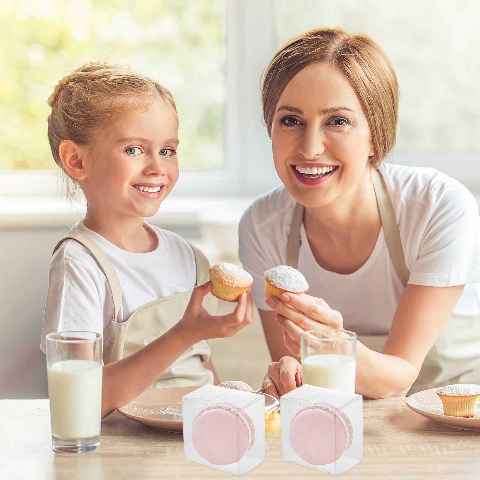 

50Pcs Macaroon Packing Case Transparent Durable Cuboid Shape for Party Festival Dessert Gifts Macaroon Packaging Box