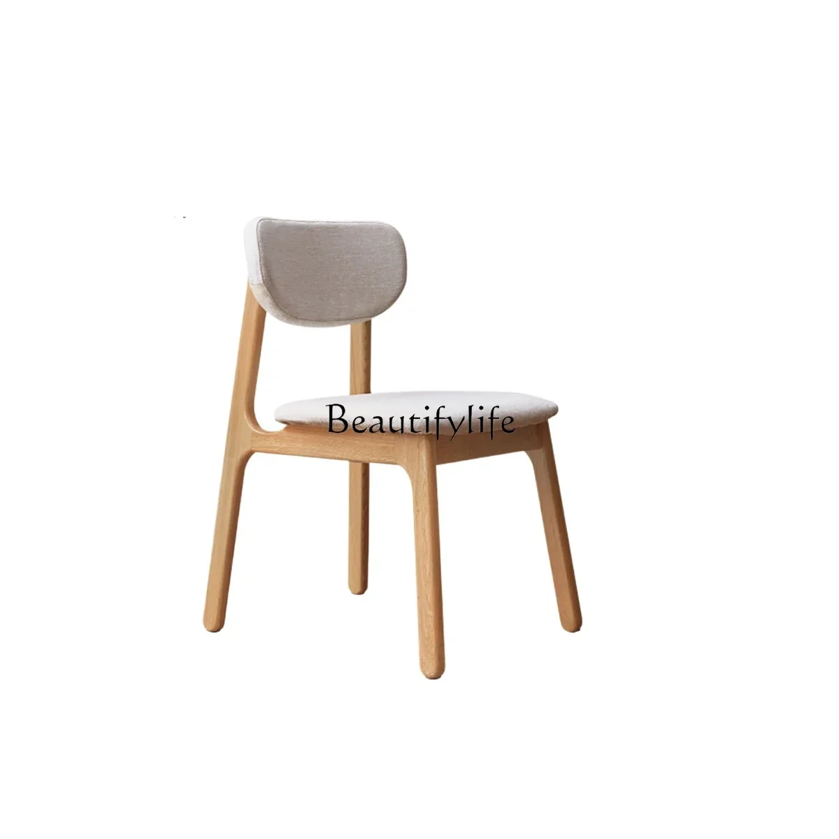 

12Solid Wood Dining Chair Oak Soft Cover Modern Minimalist Dining Table Chair