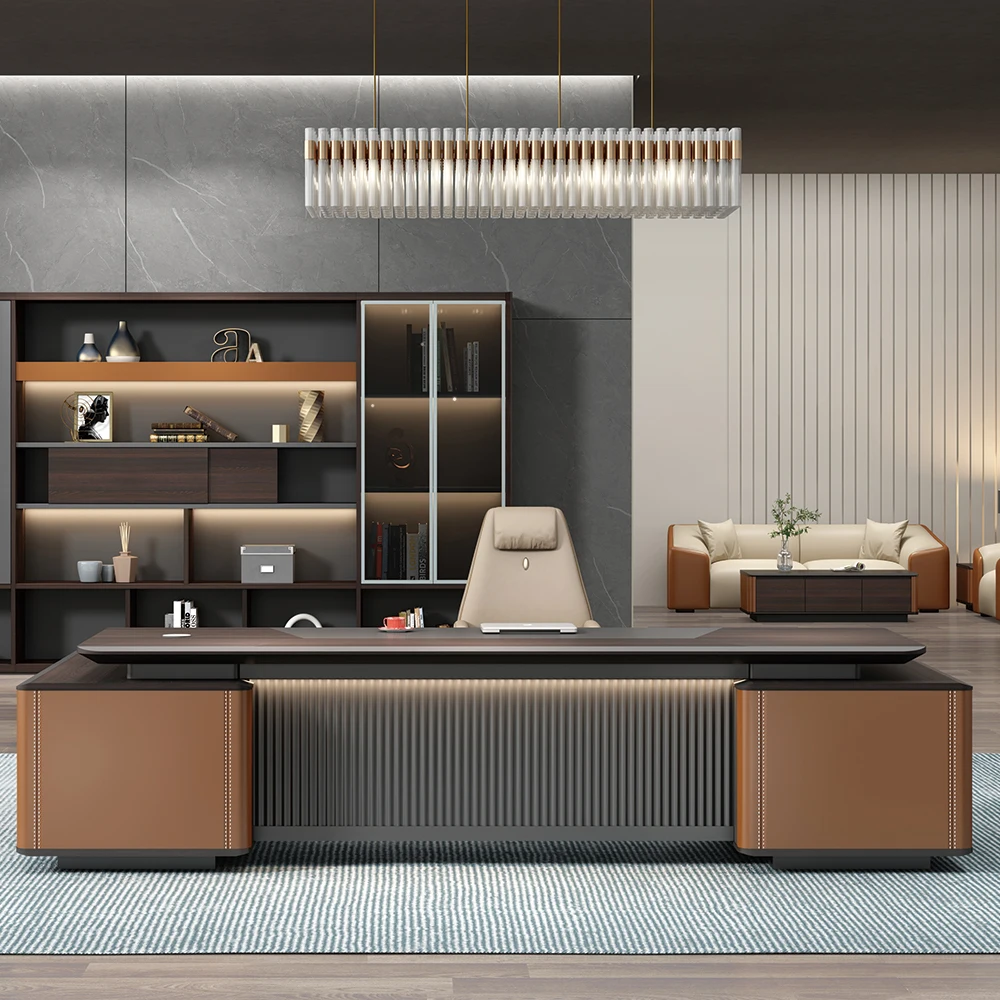 Custom Boss Office Desk Manager Computer Table Luxury Modern Office Furniture L Shape Ceo Executive Office Desk