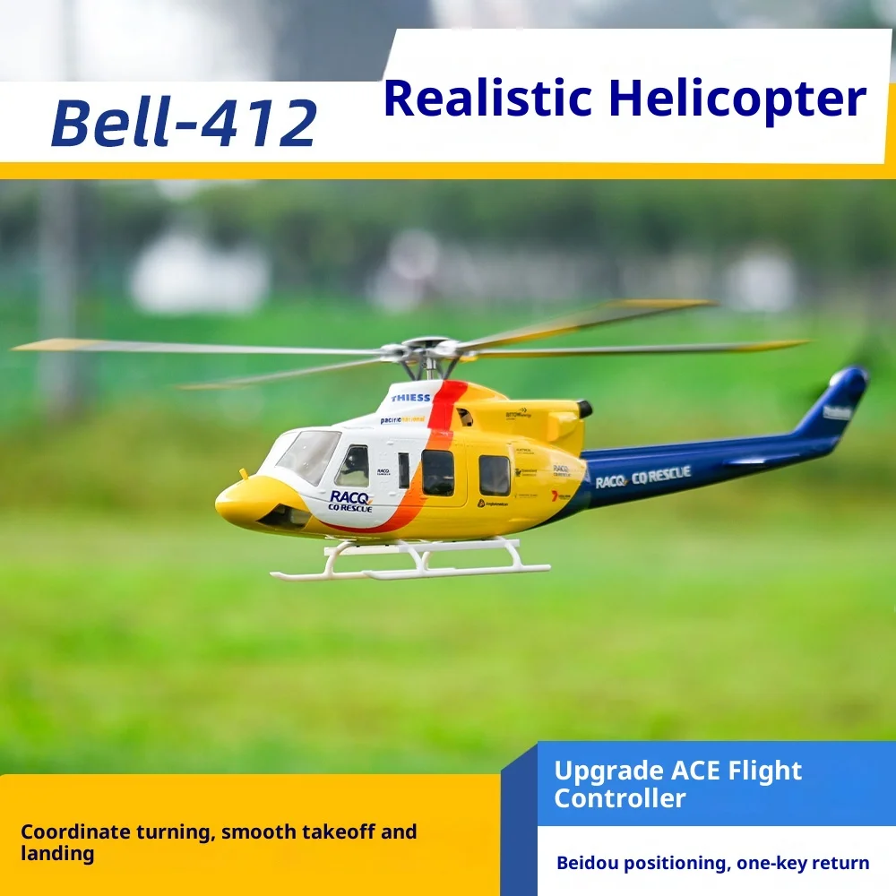 Bell-412 Remote Control Realistic Helicopter 470-Level Six-Channel Model H1 Upgrade Ace Flight Control Gps Positioning Toy Gifts