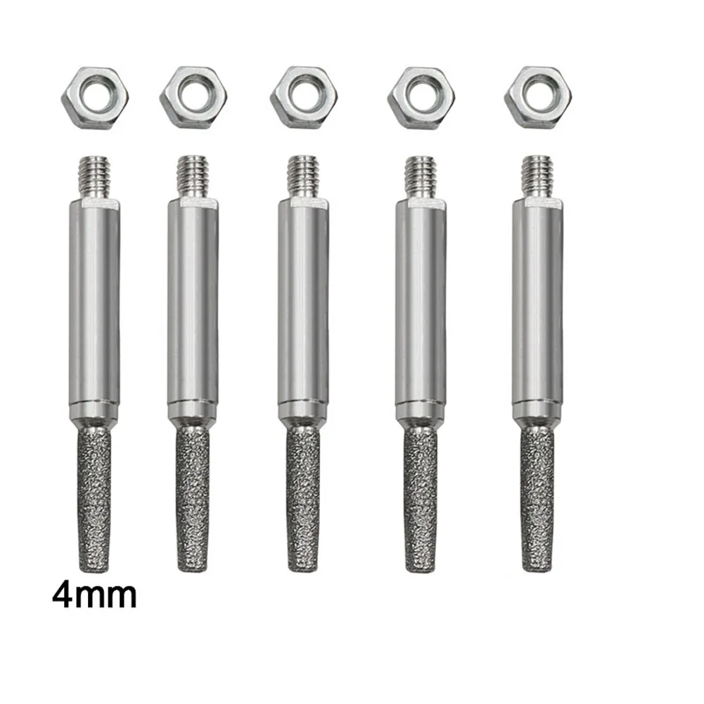5PCS 4/5/6mm Grinding Head Cylindrical Burr Chainsaw Sharpening Kit Sharpener Grinding Head For Metal Processing CNC Machining