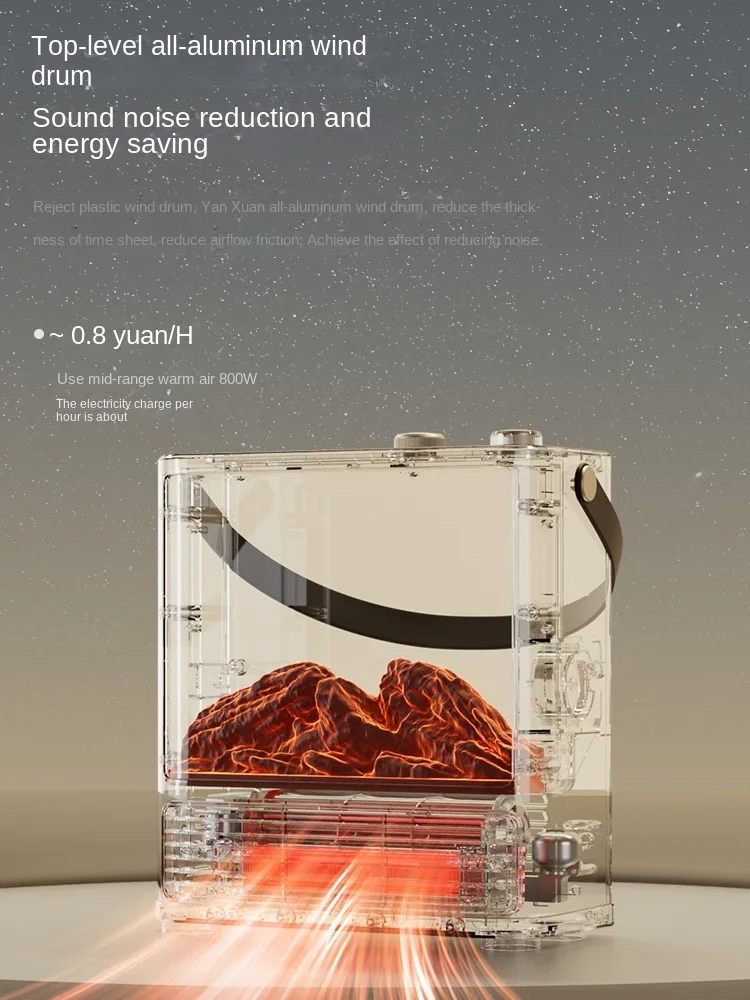 Calefator elétrico da lareira com efeito realístico da chama, calefator de economia de energia, interior do espaço, 220V