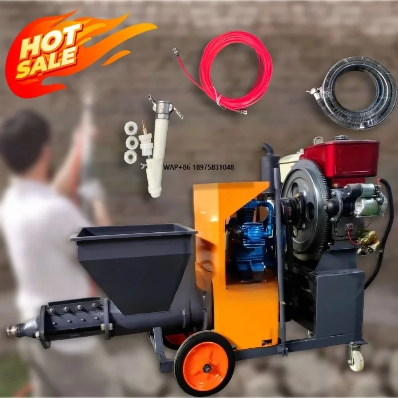 Heavy-Duty Wall Cement Plaster Automatic Shotcrete Wall Mortar Gypsum Spraying Machine Slurry Putty Grouting Machine