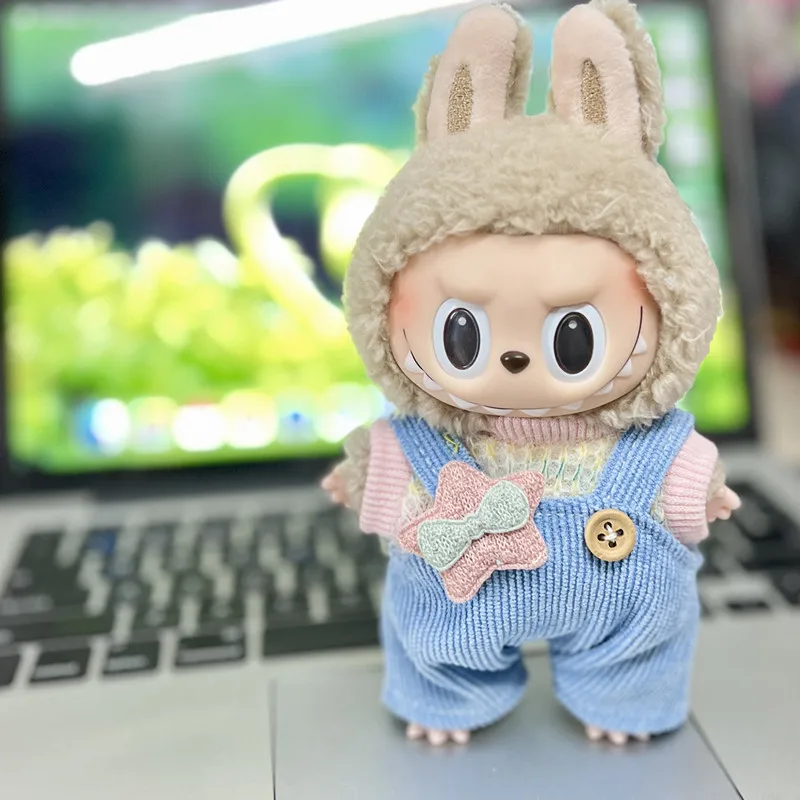 

Doll Clothes for Labubu 17cm V1 V2 V3 Vinyl Doll Onesie Hat Set Cartoon Cute Clothes Dress Up Decoration Accessories DIY Gifts
