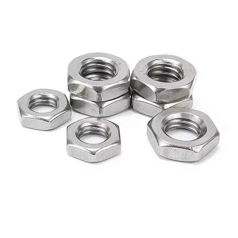 

1-50Pcs Fine Thread M6 M8 M10 M12 M14 M16 M18 M20 M22 M24 M27 M30 304 Stainless Steel Hex Hexagon Thin Nut Jam Nut Pitch 0.75-2