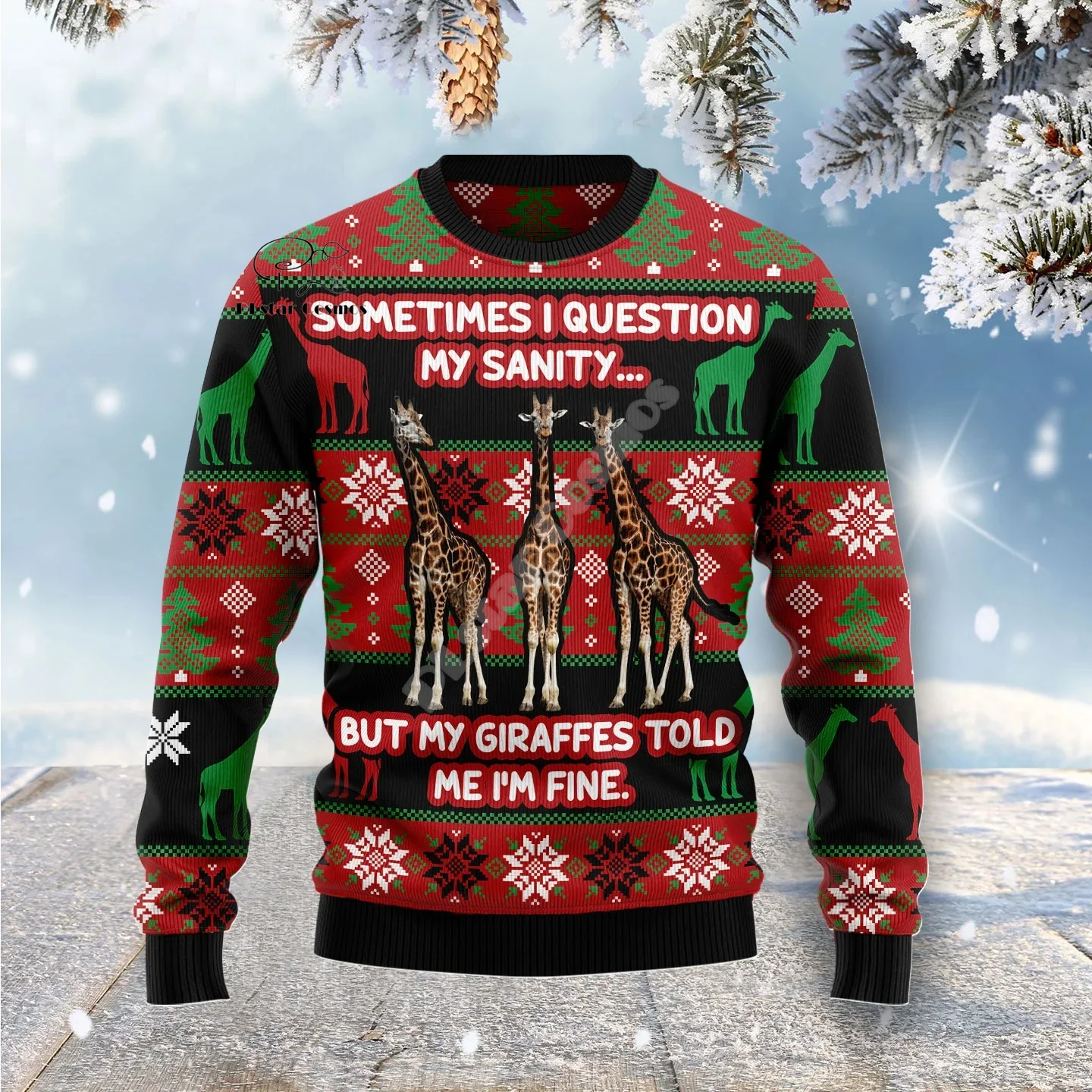 Christmas Ugly Knitted Sweater Xmas Santa Claus Animal Colorful Tattoo Retro Unisex 3DPrint Funny Harajuku Casual Long Sleeves