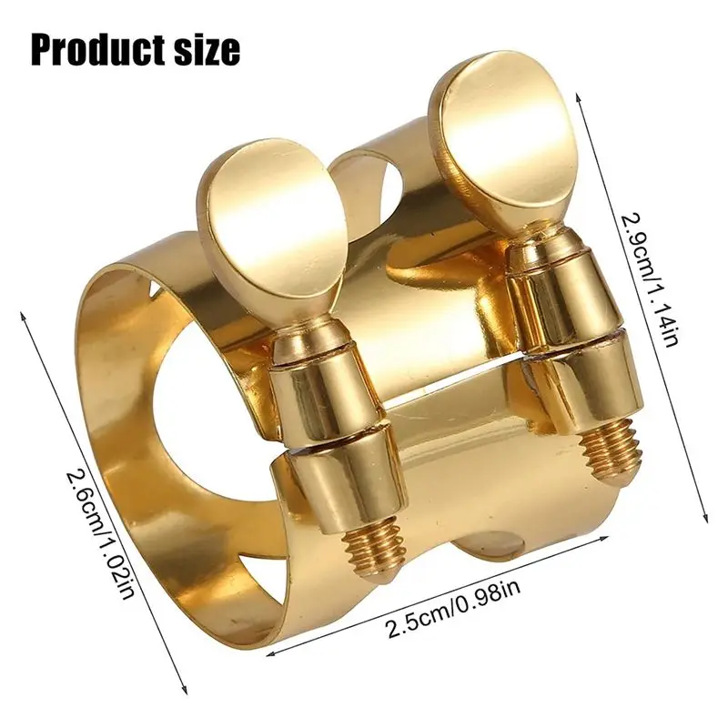 SPECIAL OFFER~Altos Sax Mouthpiece Ligature Double Screws Saxophone Gold Ligature Fastener,Musical Instrument Accessories