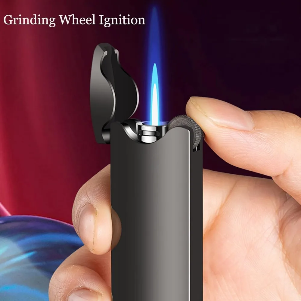 Jet Flame Lighter with Beer Opener Windproof Design Refillable Butane Gas Adjustable Flame Lighter for Outdoor Indoor