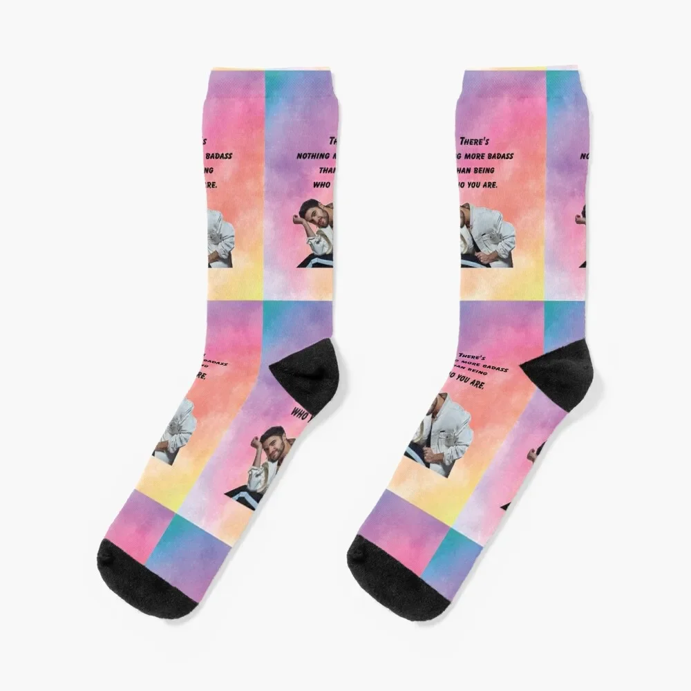 

Glee Darren Criss Quote Watercolour Socks winter thermal moving stockings basketball Socks For Men Women's