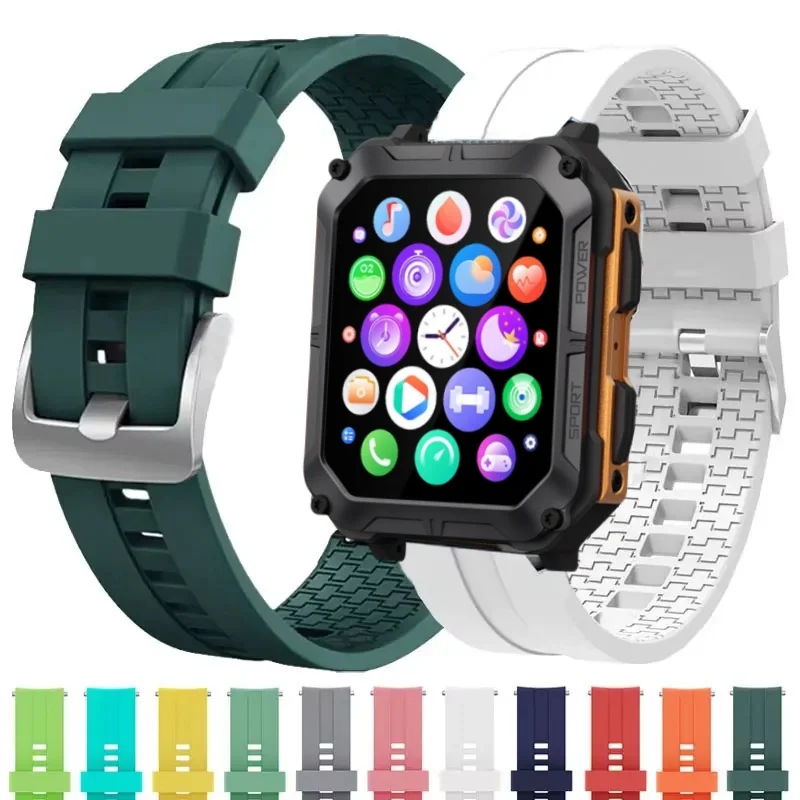 22 مللي متر سيليكون حزام ل C20 برو الفرقة مشبك معدني SmartWatch الفرقة لينة المطاط الرياضة استبدال سوار ل C20 برو اكسسوارات