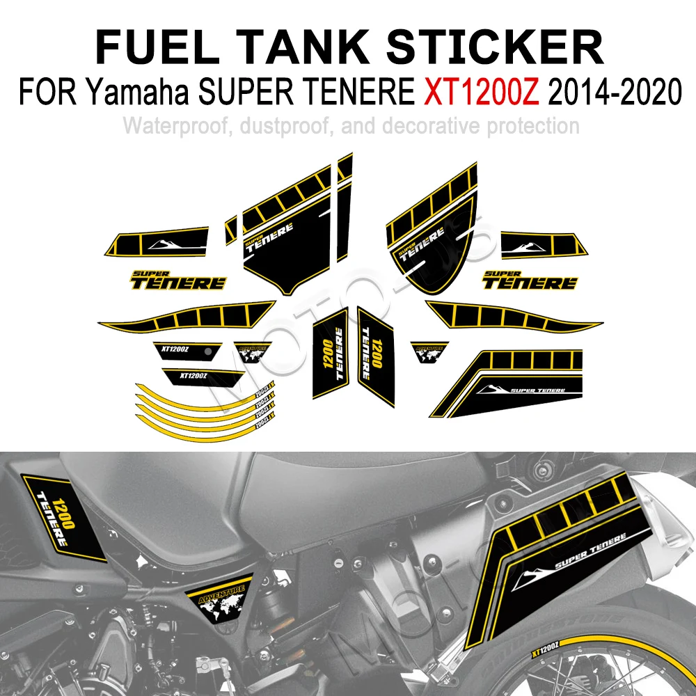 For YAMAHA SUPER TENERE XT1200Z XT 1200Z Motorcycle Fuel Tank Pad Body Sticker Front Wheel Fender Windshield Decal Kit 2014-2020