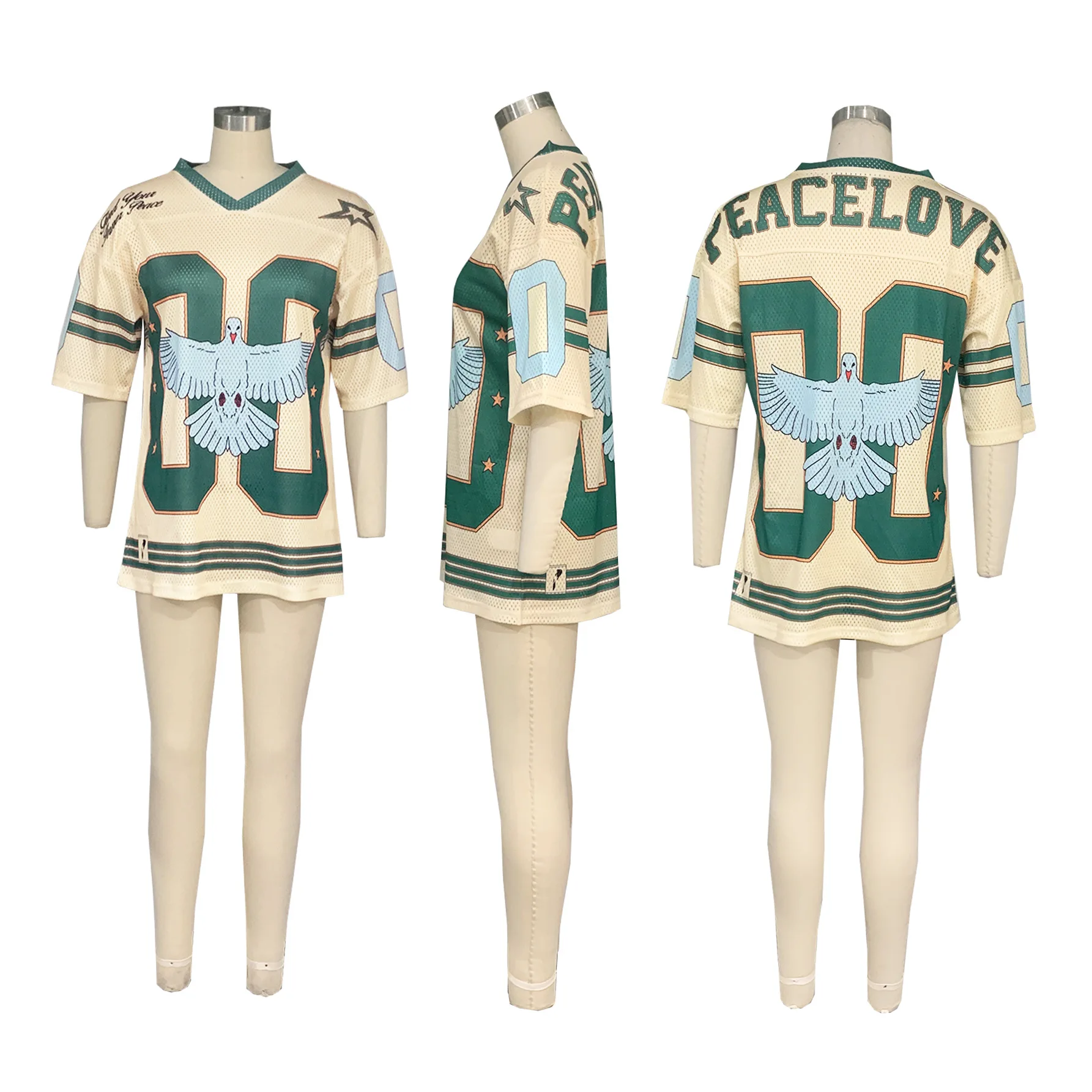 Tw615 verão europeu e americano moda retro solto camiseta casual, camisa esportiva de rua com bloqueio de cor, camiseta longa de manga curta