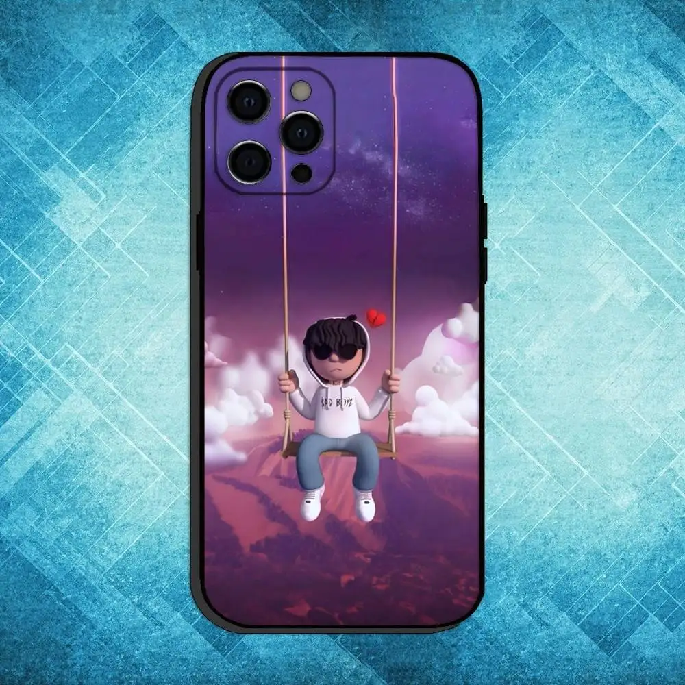 حافظة هاتف J-Junior H $AD BOYZ 4 LIFE لهاتف iPhone17,16,15,14,13,12,11 Plus، Pro Max غطاء أسود ناعم