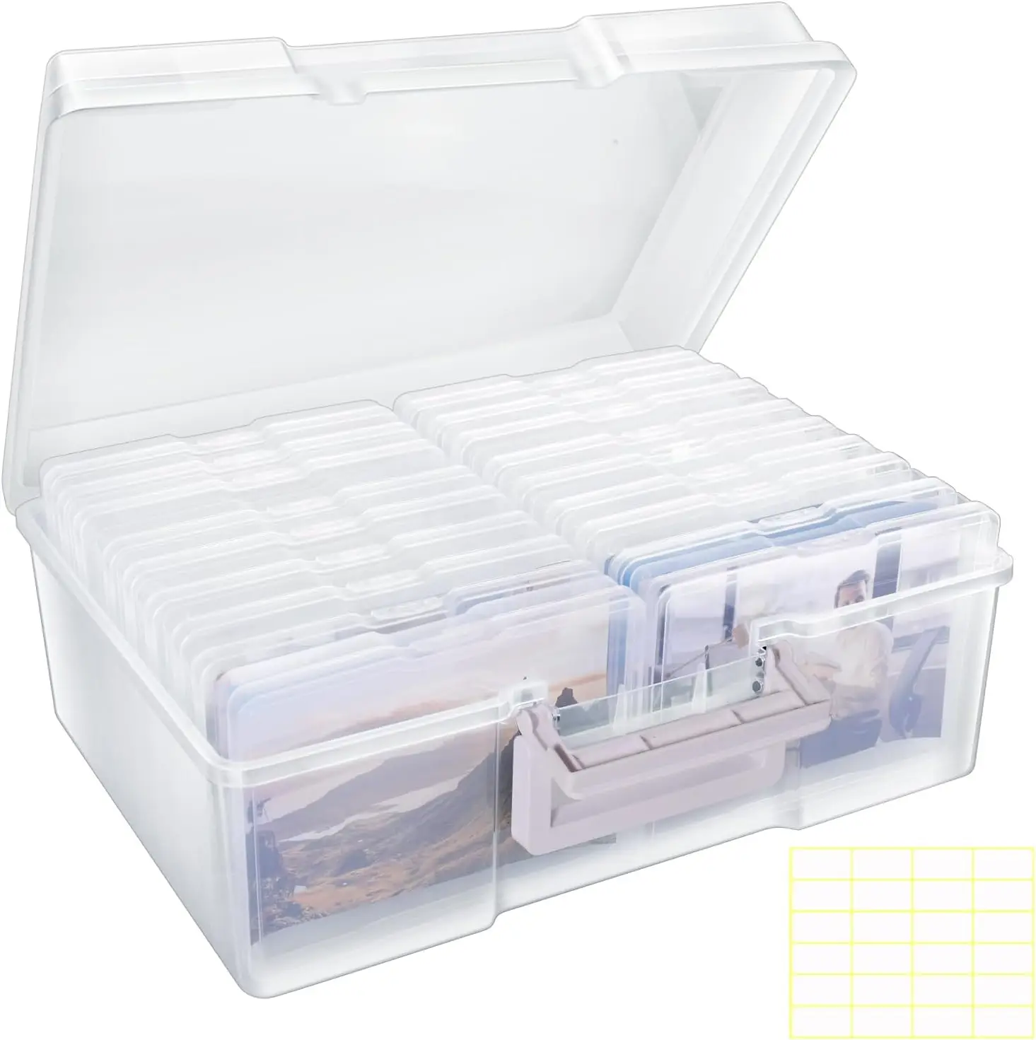 

Photo Storage Box 5" x 7", Extra Large Photo Organizer Storage Container with 18 Inner Case, Seed Organizer Craft Storage Box