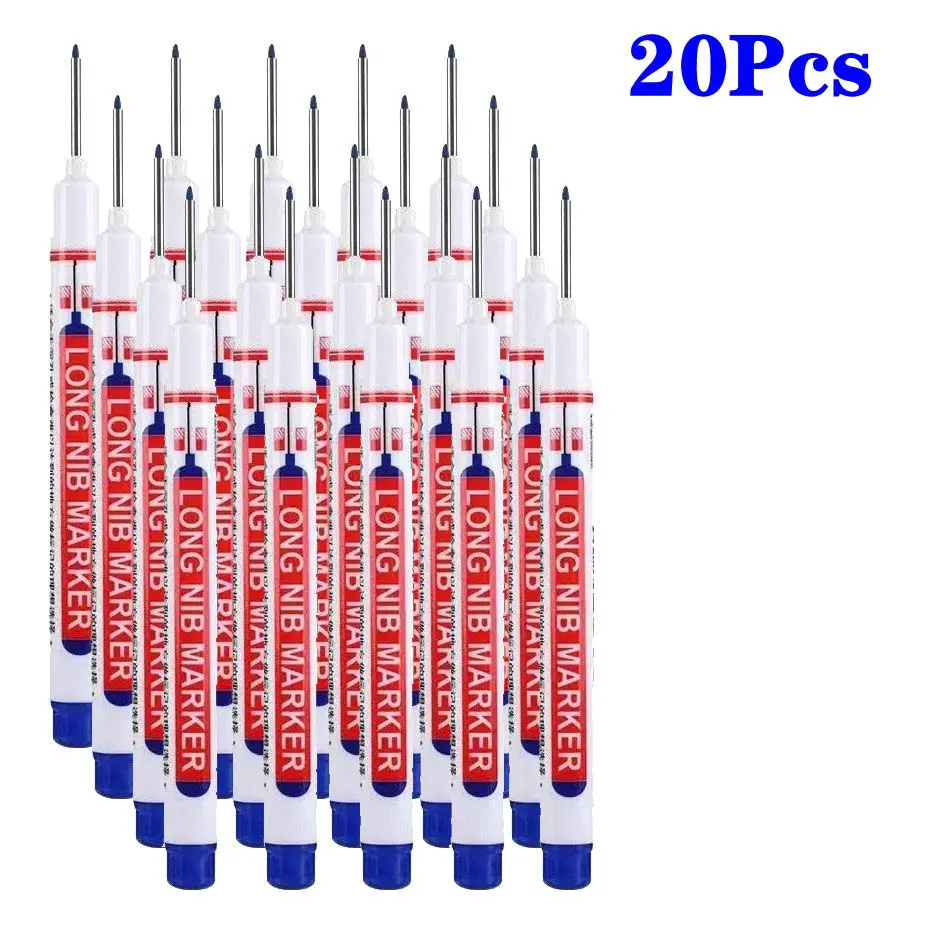 5-100 Stuks 20mm Diep Gat Lange Nib Hoofd Markers Voor Metalen Perforeren Pen Waterdichte Badkamer Houtbewerking Decoratie multifunctionele