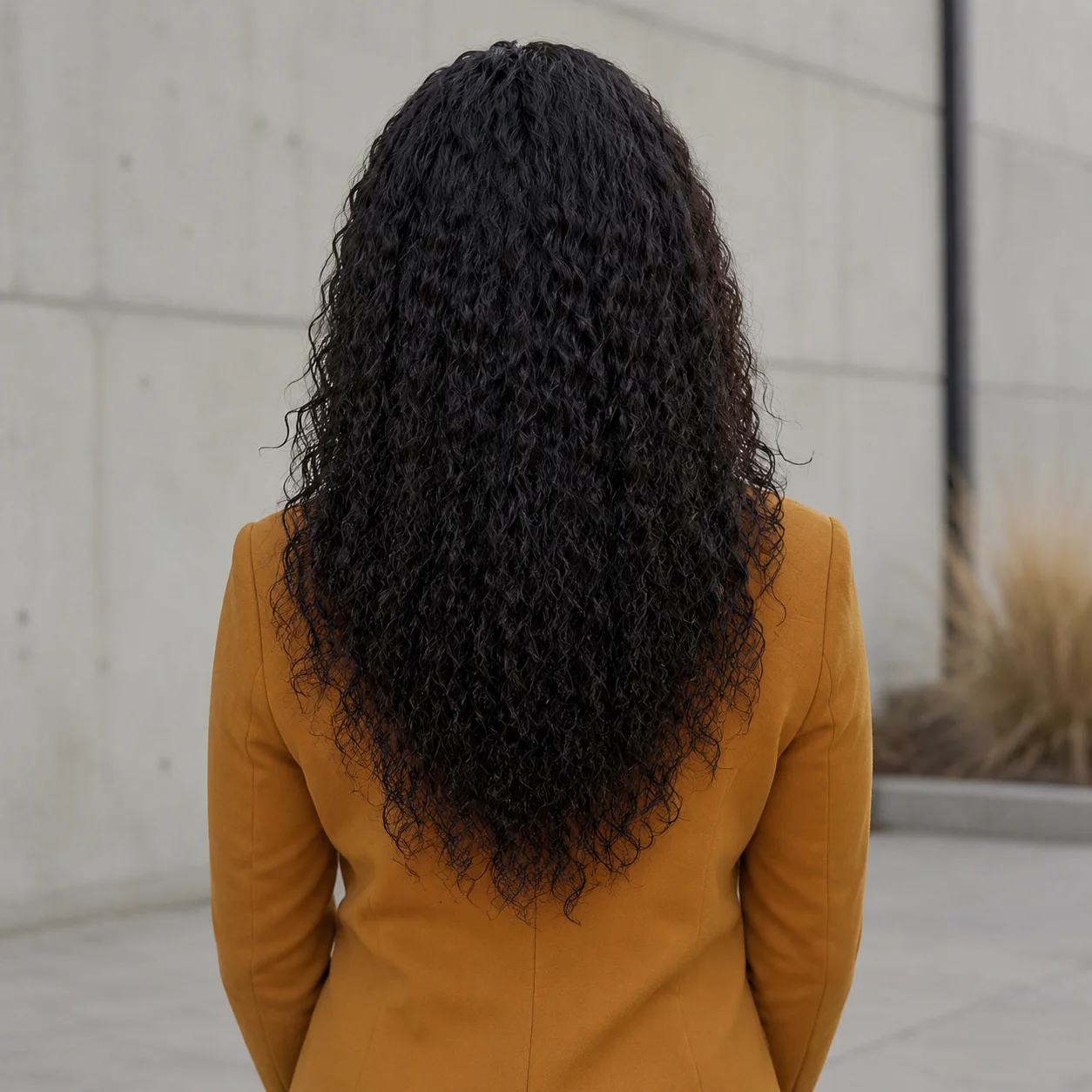 TIMOPOL 22 Inch Jerry Curl Human Hair Wig for Black Women, 13x4 HD Lace Front Wig, Natural Black Long Curly Wig, Soft Full and Natural Looking