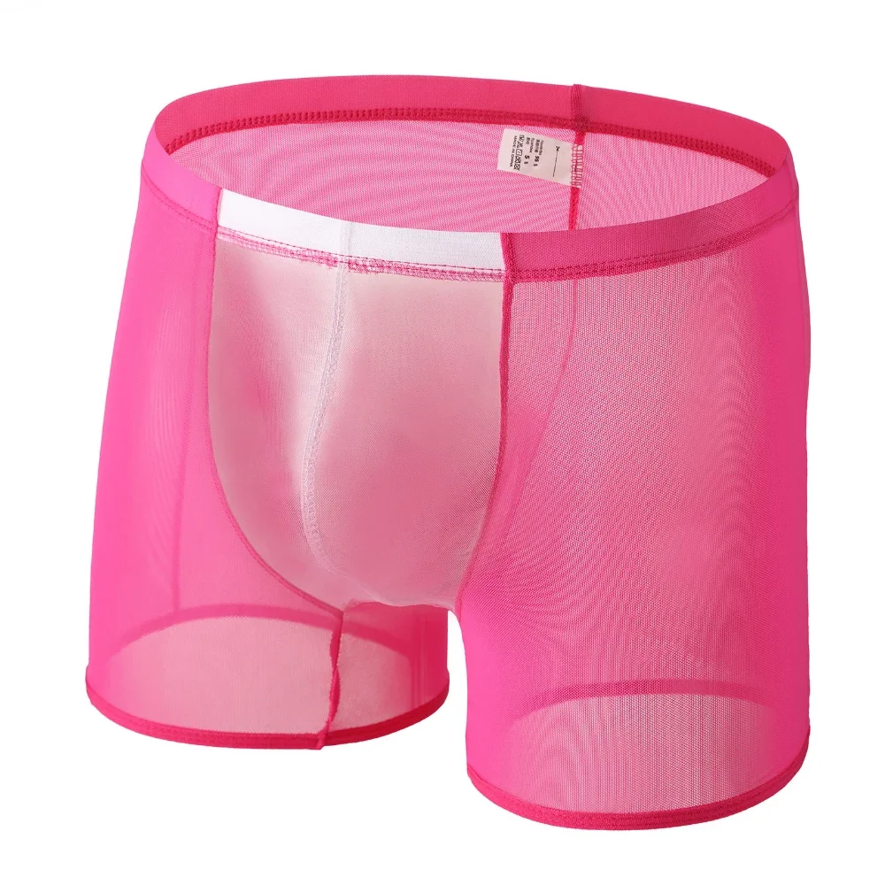 

Mens See Through Boxer Shorts Sheer Boxer Trunk Sport Shorts Underwear Boxer Briefs Breathable Underpants Scrotum Bulge Panties