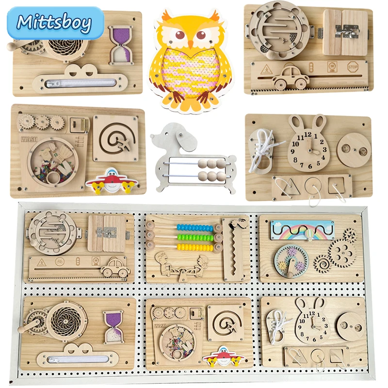 

Montessori Busy Board Accessories 30x20cm Wooden Toy Combination Graph Pairing Educational Toy Early Education Trainig Toy Gift