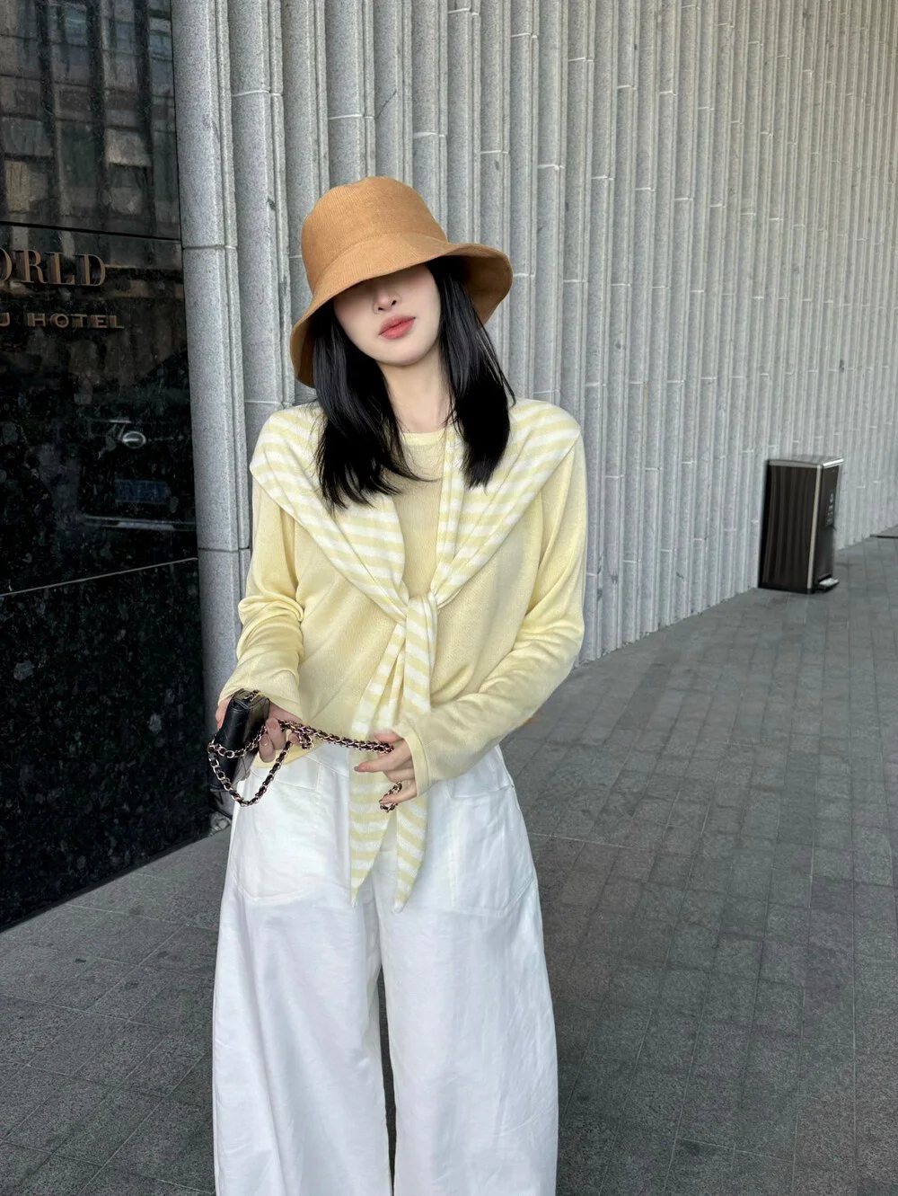 

Разноцветный вязаный шарф с полосками, женский топ с длинными рукавами и круглым вырезом, пуловер, весенняя мода, повседневный свободный крой, мягкая ткань