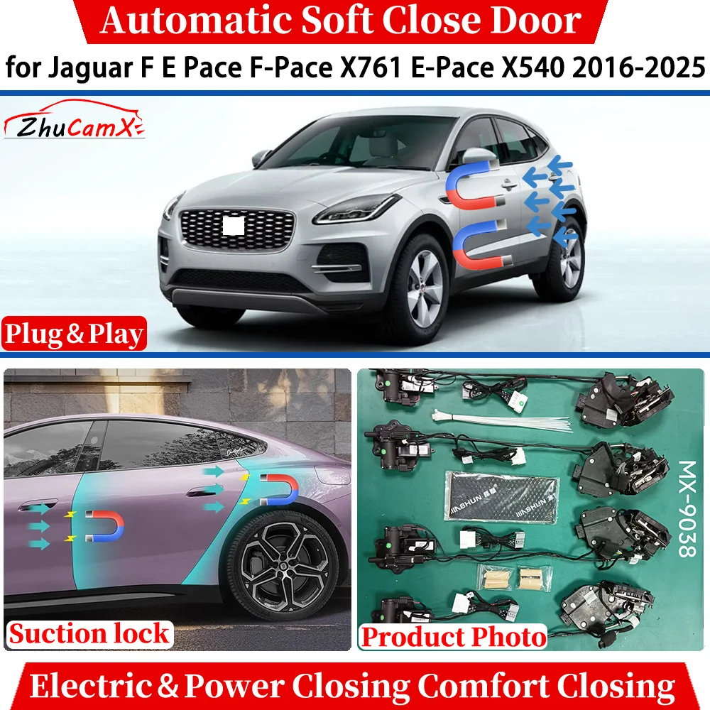

for Jaguar F E Pace F-Pace X761 E-Pace X540 2016-2025 Car Automatic Soft Close Door Electric Power Comfort Closing Suction lock