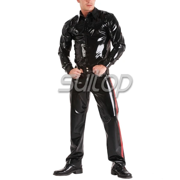 new fashion nature rubber latex pants latex rubber jeans trousers men