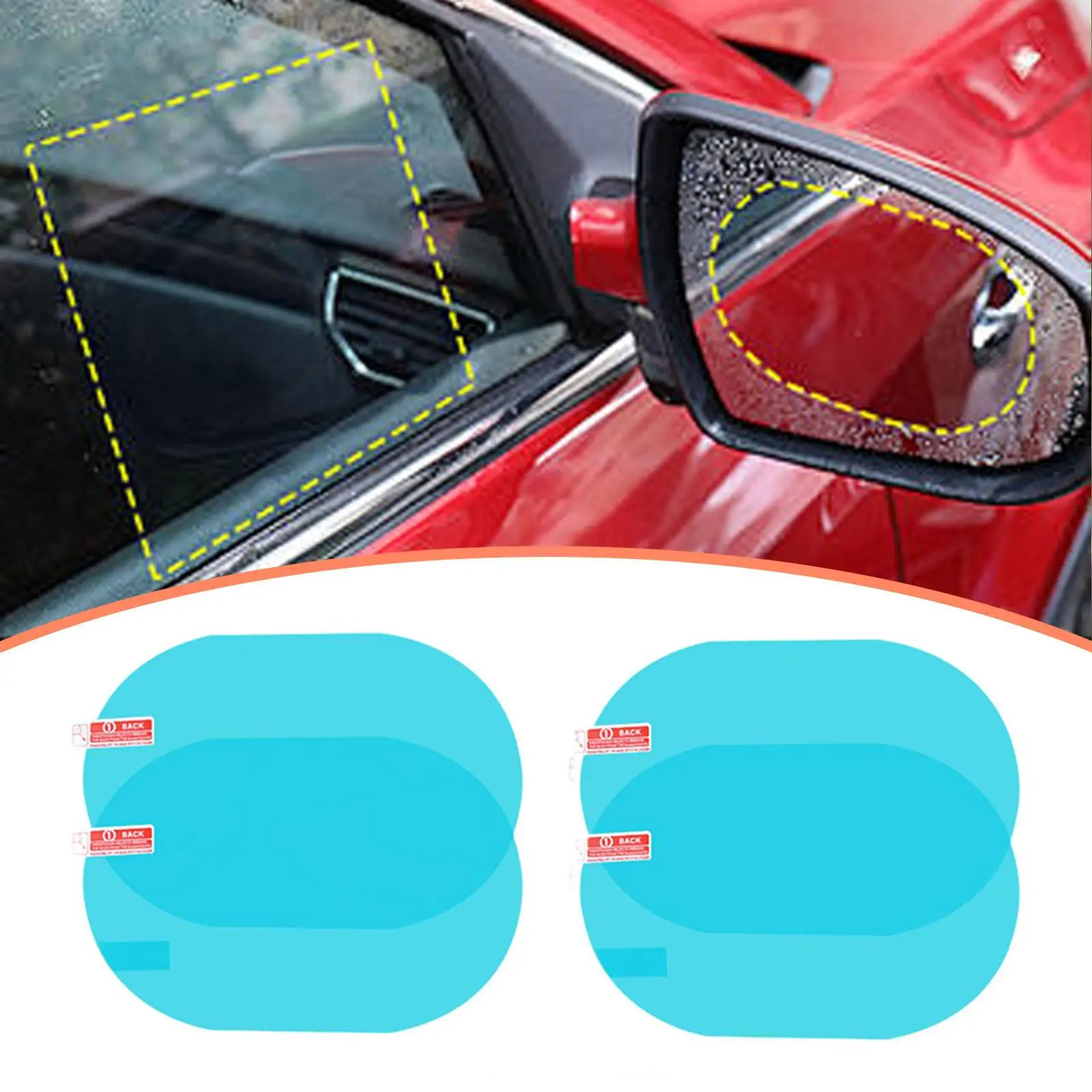 Rainproof Car Rearview Mirror Film Anti Water Stain PET Sticker for All Weather Clear Visibility