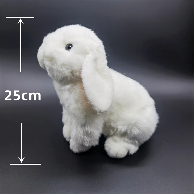 White Lop Ear Rabbit High Fidelity Anime Cute Bunny Plush Toys Lifelike Animals Simulation Stuffed Doll Toy Gifts For Kids