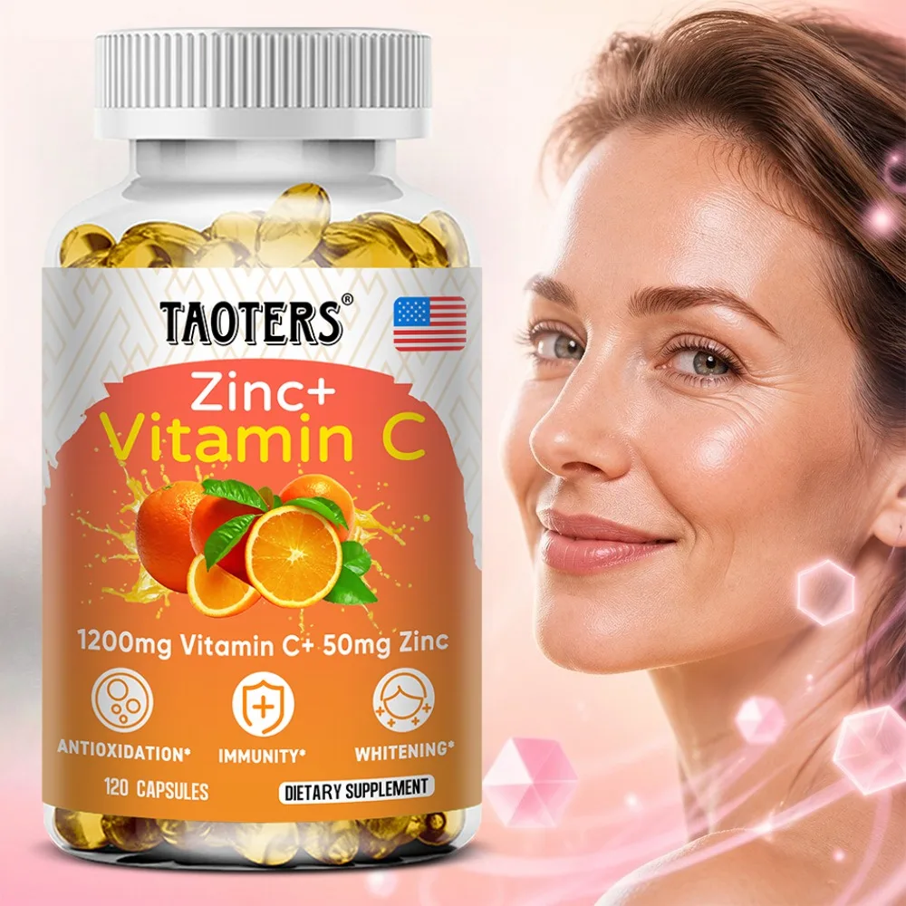 Vitamin C with Zinc 120 Capsules Dietary Supplement | Non-GMO & Gluten Free Vegan