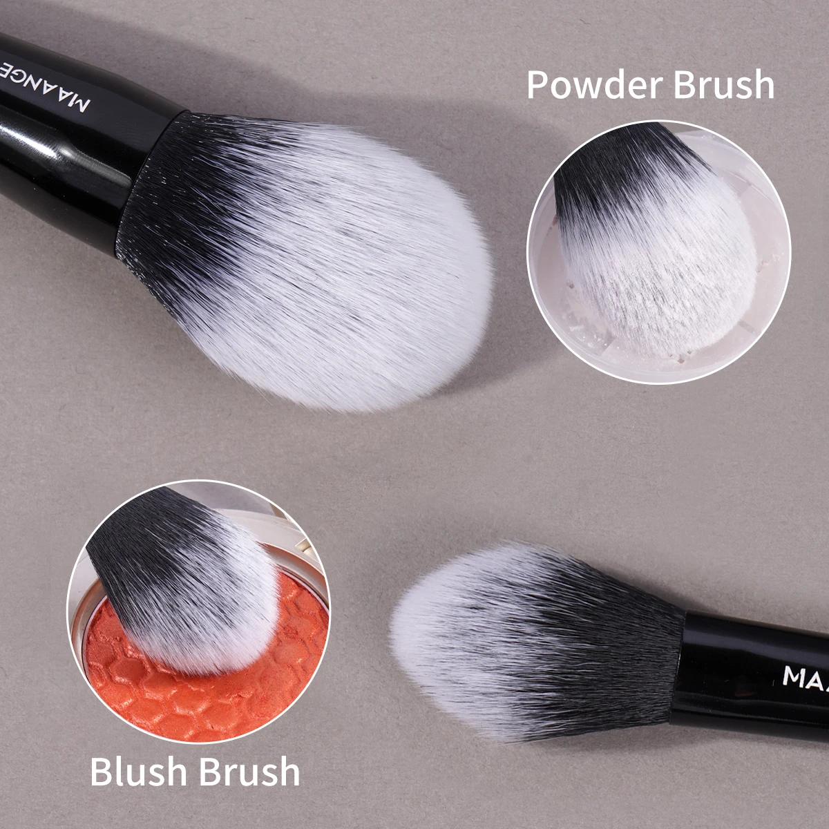 MAANGE 2PCS Makeup Brush Set Foundation Powder Contour Concealer Brush Soft Dense Bristles Beauty Tools for Flawless Makeup