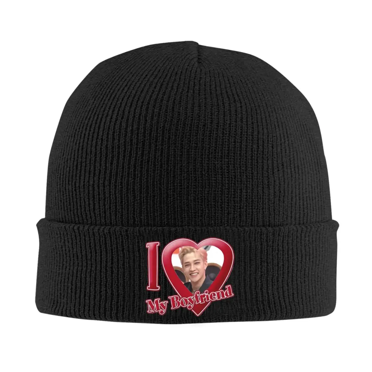 Bang Chan I Love My Boyfriend Beanie Hats Bonnet Hats Men Women Unisex Street Kpop Skullies Beanies Spring Thermal Elastic Caps