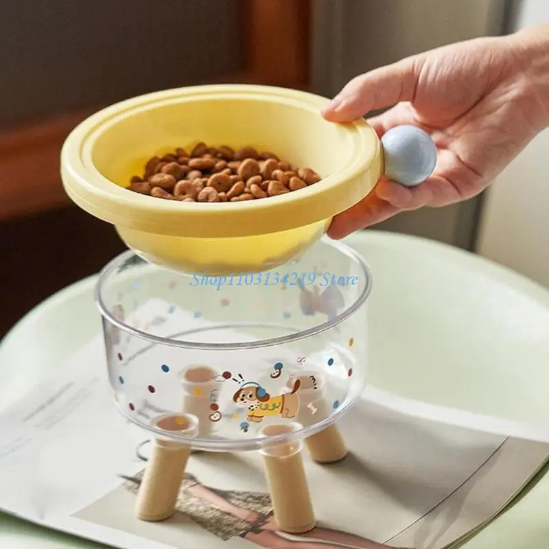 N5KC Pet Feeding Station With Bowl Insert Dish Stainless Steel Detachable Bowl
