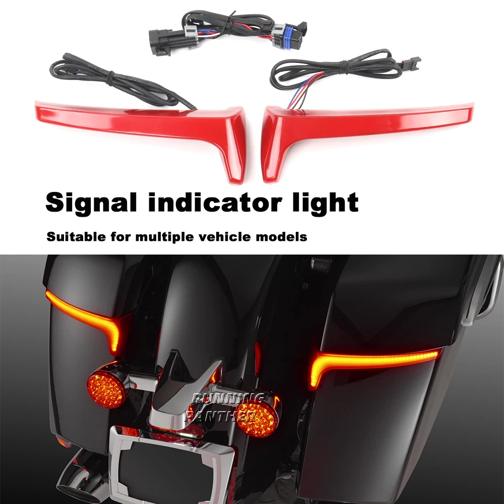 F​or Indian Challenger Chieftain Pursuit Roadmaster Springfield Motorcycle Led Saddlebag Brake Flowing Turn Signal Accent Light