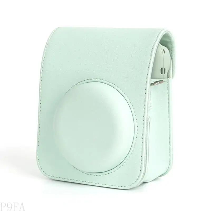 

P9FA Camera Case PU Leather Soft Silicone Cover for Instax Mini 12 + Shoulder Strap