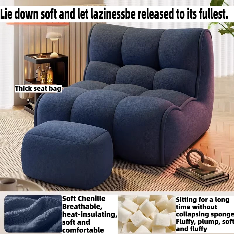 Lazy Recliner Recliner Sofa Chair Lounge Single Vacuum Compressed Sofa Single Chair Fabric Bedroom Balcony Modern Home Furniture