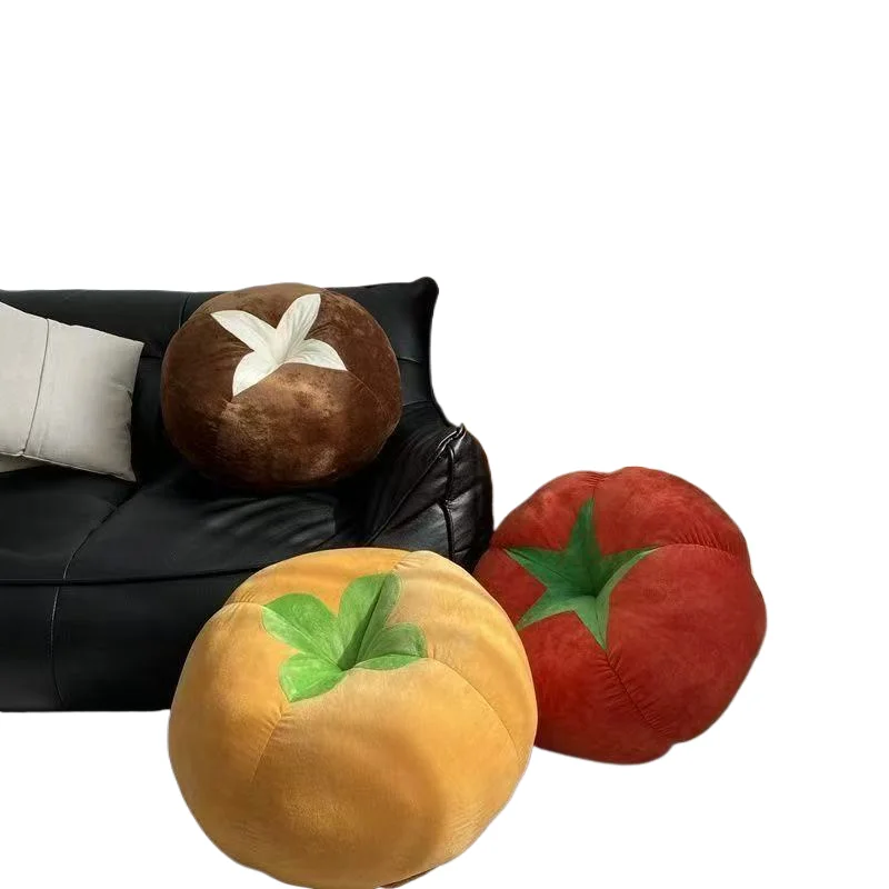 

mushroom, tomato, persimmon, plush pillow, sofa, floor-to-ceiling window, bedroom, tatami bed, backrest pad, home decor
