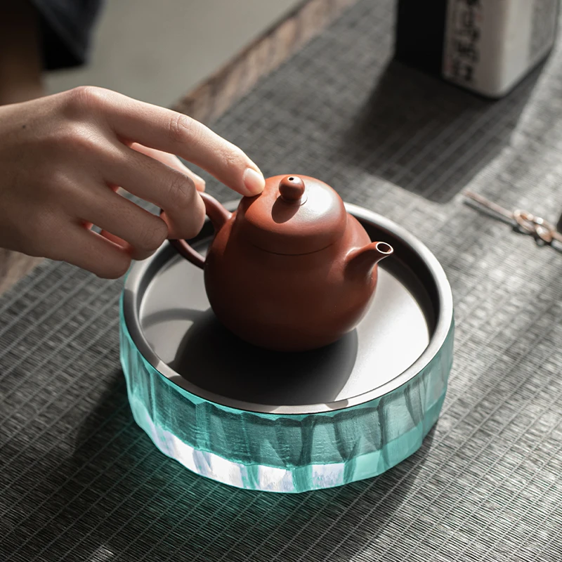 Handmade - Boiled Glaze Water Storage Kettle Bearing Yixing Clay Teapots Bamboo Tea Tray Water Drop Container Japanese