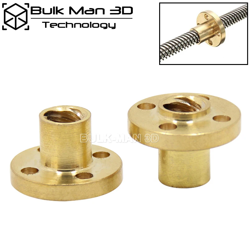 

ACME Brass Nut TR8x2/TR8x4/TR8x8mm Copper T8 Lead Screw Nut Pitch 2mm Lead 2mm 4mm 8mm for 3D Printer and CNC Milling Machine