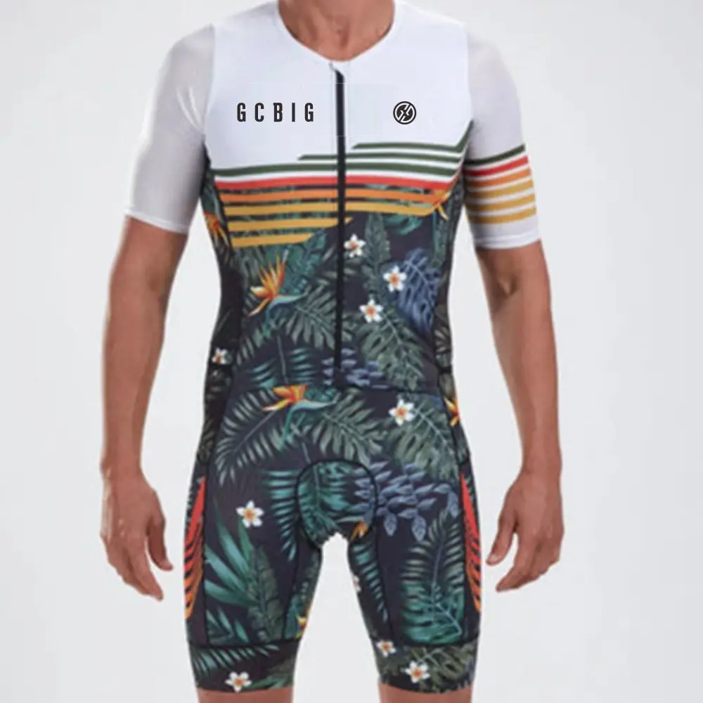 GCBIG-Short Sleeves Triathlon Jersey Suit for Men, Bike Kit, Cycling, Speed Suit, Jumpsuit, Ciclismo, Swimming Skinsuit