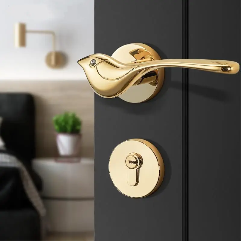 Golden Bird ,Indoor Bedroom , Magnetic Suction Room , Household , Split Wooden Door Lock