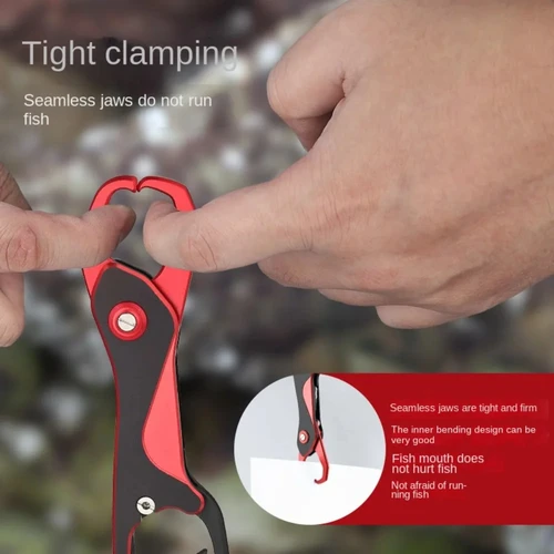 Imagen 2 del producto Herramientas de pesca de aluminio, alicates de labios ligeros portátiles, herramienta de alicates de pesca con carga de 50kg, accesorios de pesca al aire libre